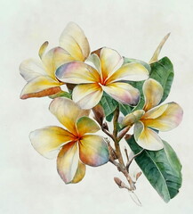 Plumeria frangipani flower illustration