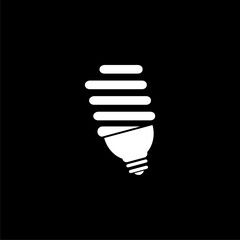  Eco Electricity light bulb icon isolated on black background. 