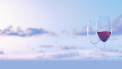 ワイングラスのある背景素材