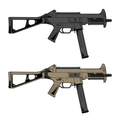 two versions of the sig ump 45 design are gray and brown-grey