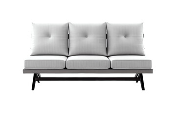 Modern style armless sofa on white isolated background, interior design concept, Generative AI	