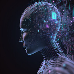 Obraz premium artificial intelligence brain - Generative AI