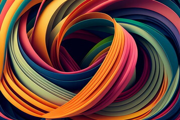 Colorful abstract background. Twisted abstract form and lines. Illustration