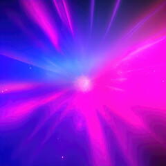 Naklejka premium Horizon line in space, abstract vibrant colored shiny lights background. Ai generated art.