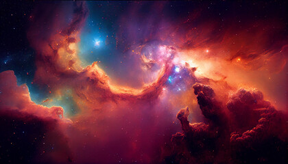Fototapeta na wymiar Galaxy Farbenfroh Sterne