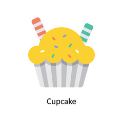 Cupcake vector Flat Icons. Simple stock illustration stock illustration