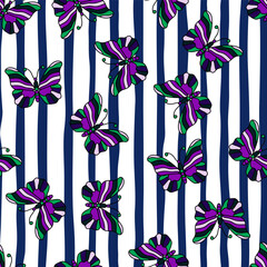 Seamless pattern with stylized butterflies.