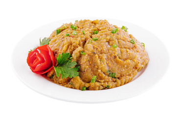 Kyopolou, popular Bulgarian and Turkish spread from roasted eggplants and garlic