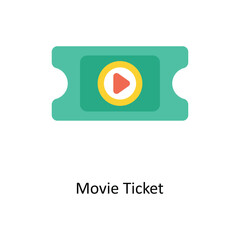 Movie Ticket vector Flat Icons. Simple stock illustration stock illustration