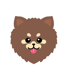 Cute Pomeranian Dog Face Character