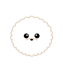 Cute bichon dog face character
