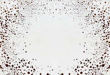 Brown dot on white background with copy space center picture