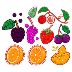 bandle fruit element suitable for social media post design elements and etc..