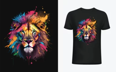 Foto op Plexiglas Lion digital colorful vector illustration in graffiti sketch style for t shirt design, banner, poster etc. © Vector Boss