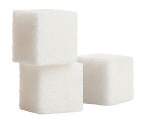 White ugar cubes cut ou
