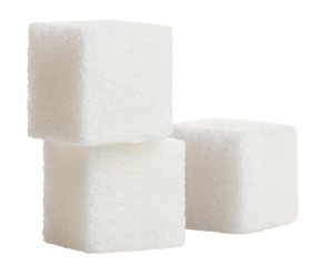 White ugar cubes cut ou