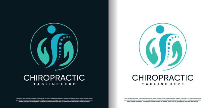 chiropractic logo design vector with creative  unique concept premium vector