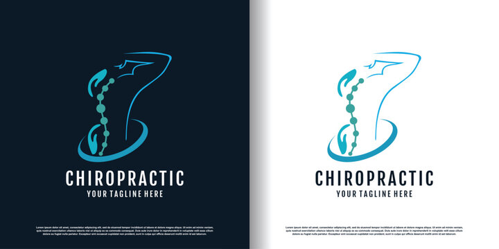 chiropractic logo design vector with creative  unique concept premium vector