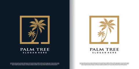 palm logo design with creative unique concept premium vector
