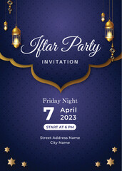 Fototapeta na wymiar Iftar Party Invitation Card Design