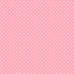 White Pink Polka Dot Vector background.