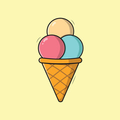 Ice-cream cone flat illustration