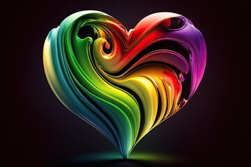 Colorful Rainbow Heart (Generative AI)