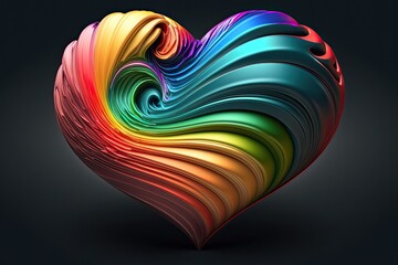 Fototapeta premium Colorful Rainbow Heart (Generative AI)