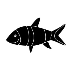Fish icon vector. Aquarium illustration sign. Ocean symbol. Funny fish logo.