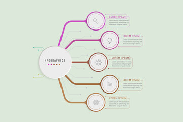 design template for infographics 5 element