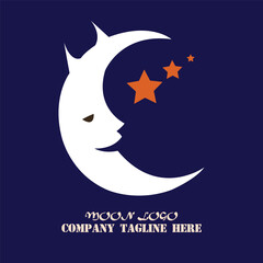 Obraz na płótnie Canvas Happy Moon Logo