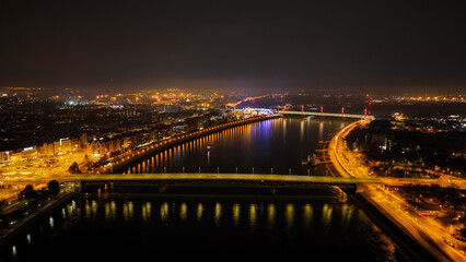 Fototapeta premium night view of the bridge in Budapest