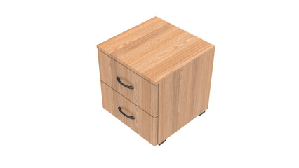 wooden side table top view without shadow 3d render