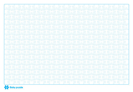 Vector baby puzzle template. 400 pieces. Isolated on white background
