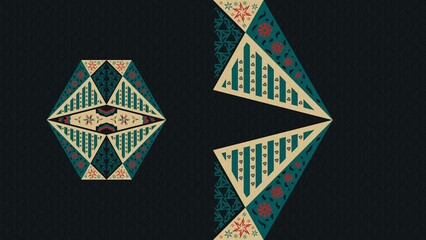 geometric ornamental background (Folk Art) - decorative illustrations, vintage, antique, ancient, old, traditional, culture, wallpaper, desktop, cover, 