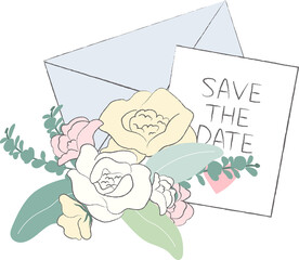 wedding invitation and flower