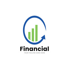 finance logo creative diagram market design template.