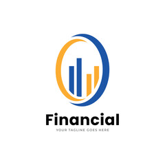 finance logo creative diagram market design template.