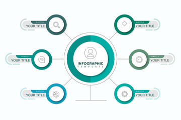 design template for infographics 6 element