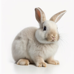 Obraz premium Kaninchen auf weißem Hintergrund isoliert (erstellt durch KI-Tool)