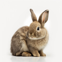 Fototapeta premium Kaninchen auf weißem Hintergrund isoliert (erstellt durch KI-Tool)