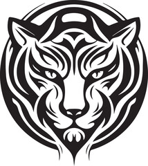 Vector illustration of tiger head with ornament