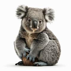 Fototapeta premium Koalabär auf weißem Hintergrund isoliert (erstellt durch KI-Tool)