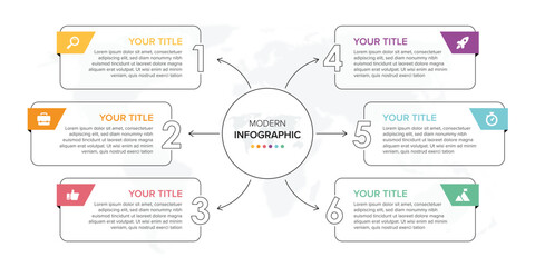 Creative concept for infographic element vector 6 options, steps, list, process. Abstract elements of graph, diagram with steps, options, parts or processes, timeline infographics, workflow or chart.