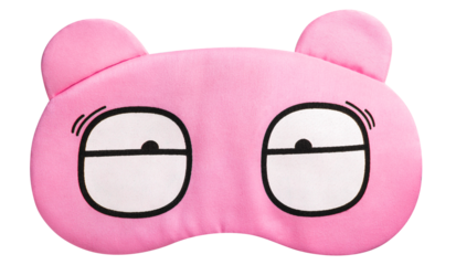 Pink sleeping eye mask cut out