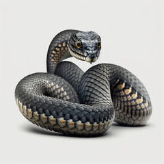 Fototapeta premium Kobra Schlange auf weißem Hintergrund isoliert (erstellt durch KI-Tool)