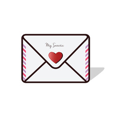 Vector illustration of Love letter icon. Love letter flat design.