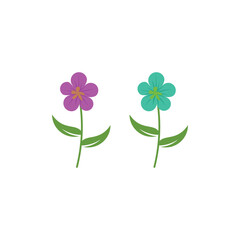 simple flower logo design vector, nature logo inspiration, plants logo design