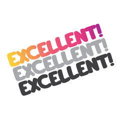 Excellent - brush lettering logo, color gradient.