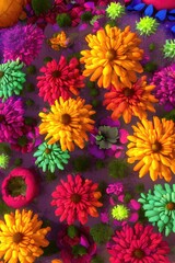 Ai generated art, 3d rendered illustration of flowers background. Generative ai art.